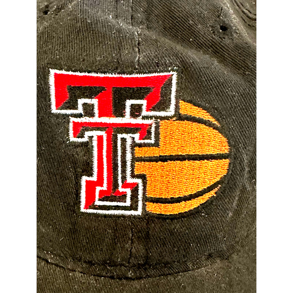 Texas Tech Basketball Double Red T Cool Fit Strap Back Adult Black Cap - Picture 2 of 8